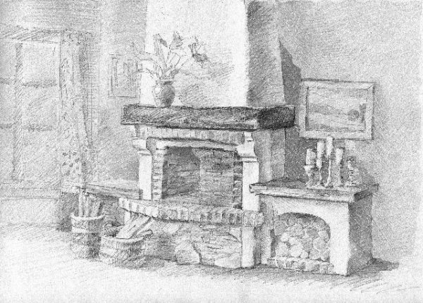 Камин рисунок карандашом
