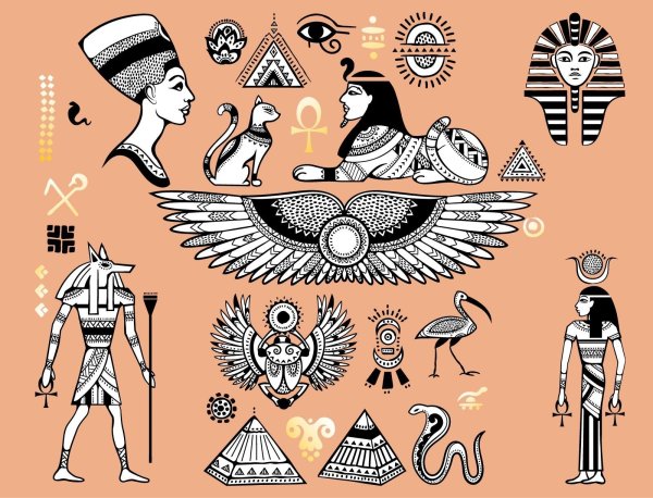 Маска Тутанхамона срисовать