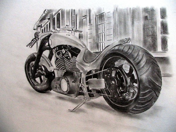 Мотоцикл карандашом