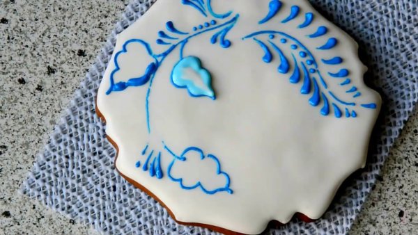 Гжель узоры на прянике