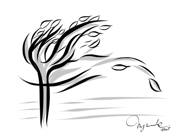 Порыв ветра рисунок