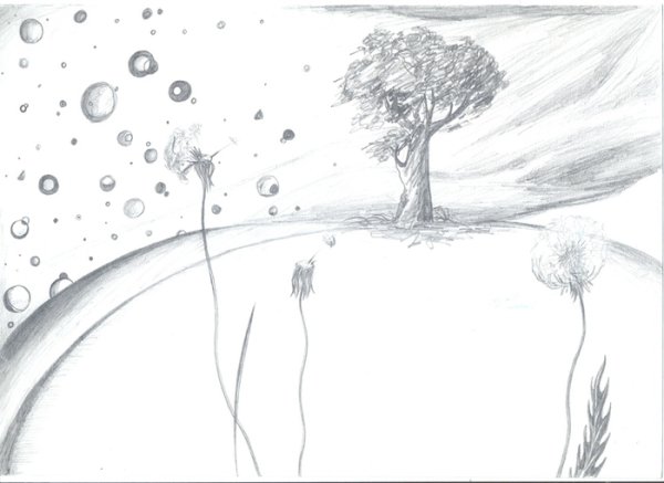 Набросок рисунка ветер