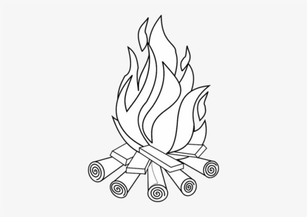 Огонь раскраска для детей