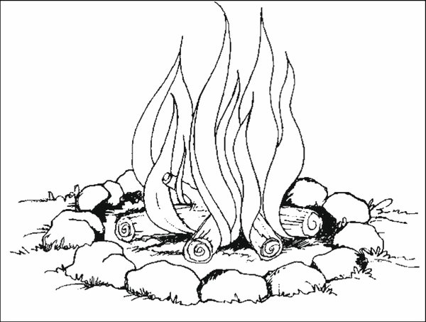 Костер раскраска