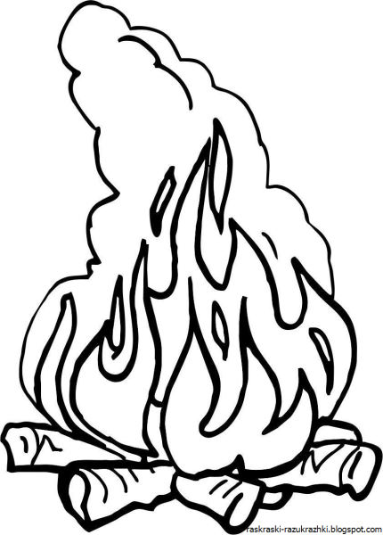 Поэтапное рисование костра