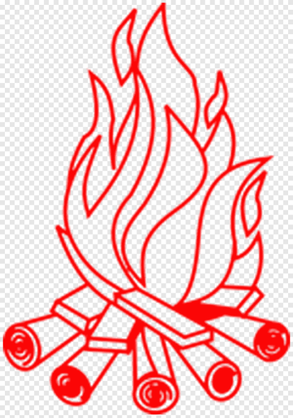 Раскраска костер в лесу