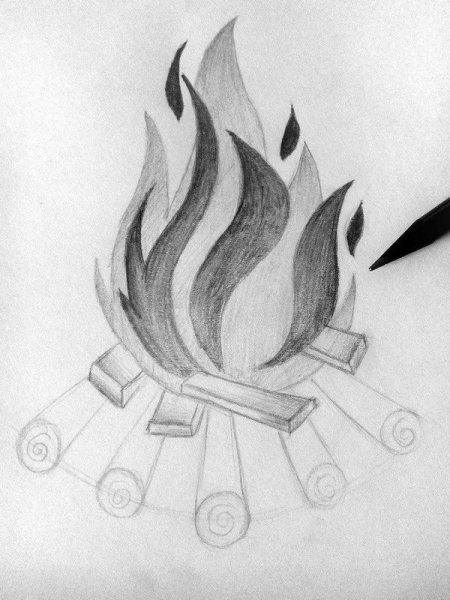 Огонь раскраска