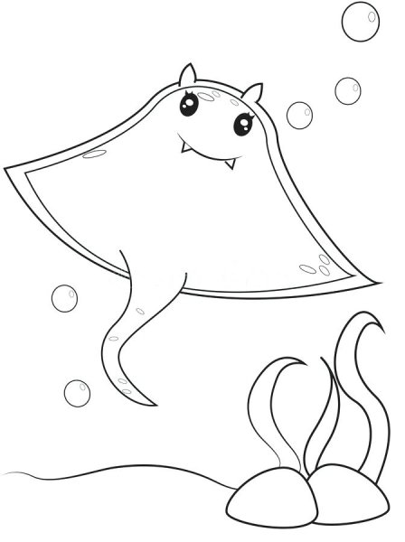 Скат рисунок карандашом