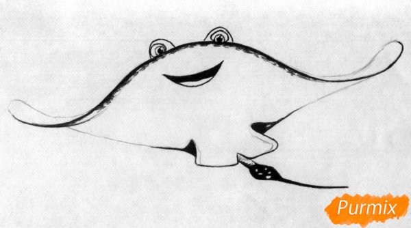 Скат рисунок поэтапно