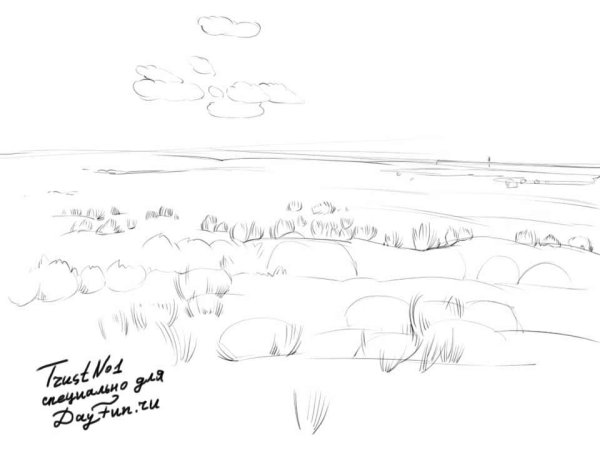 Легкий пейзаж степей