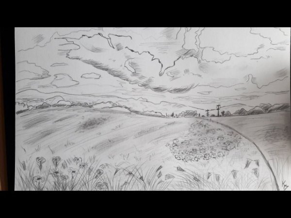 Детский рисунок степь
