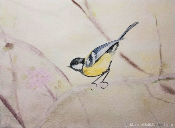 Техника рисования синички