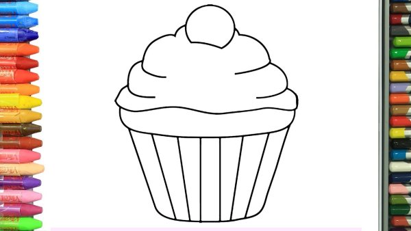 Поэтапное рисование кекса