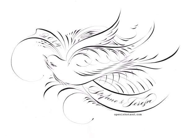 Каллиграфическое рисование пером