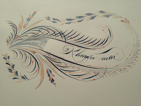 Лебедь флориши каллиграфия