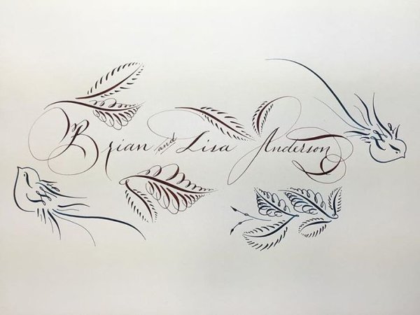 Флориши леттеринг каллиграфия