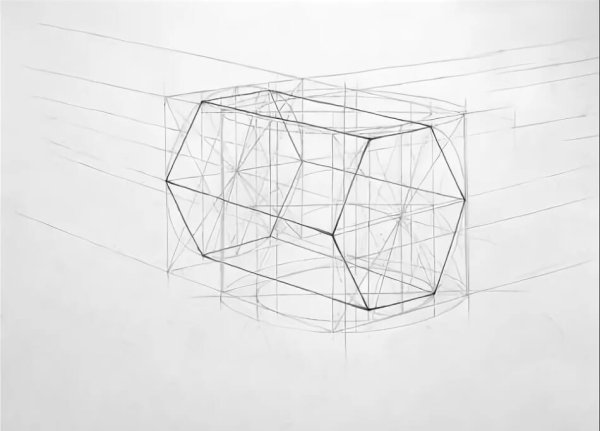 Академический рисунок шестигранной Призмы