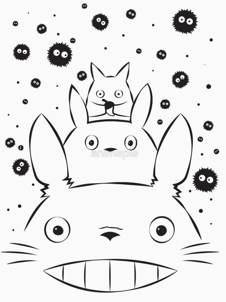 Тоторо черно белый