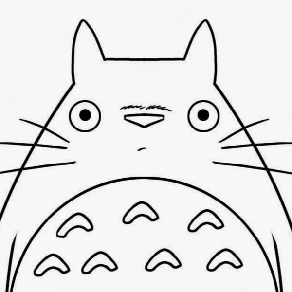 Раскраски Тоторо для наклейки