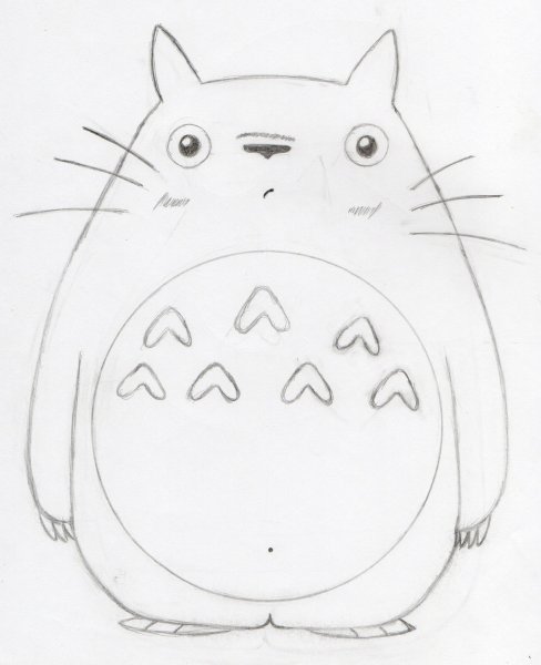 Тоторо рисунок пошагово