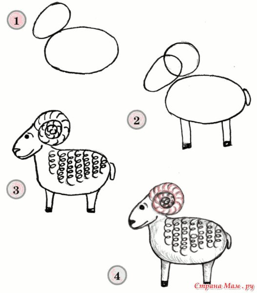 Рисование животных для детей