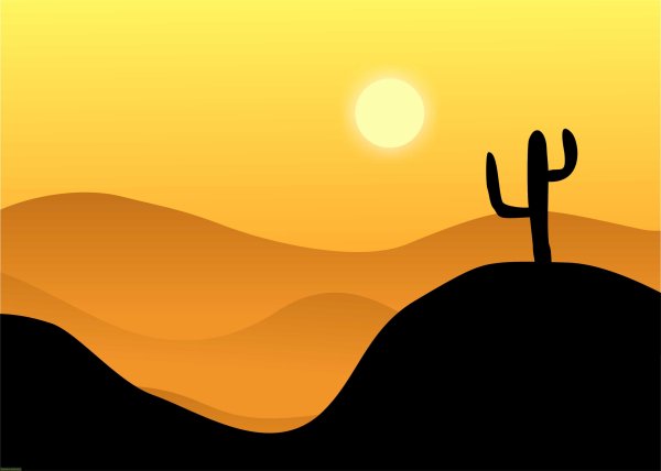 Пустыня рисунок легкий