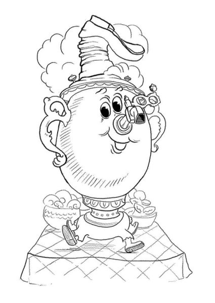 Тульский самовар раскраска