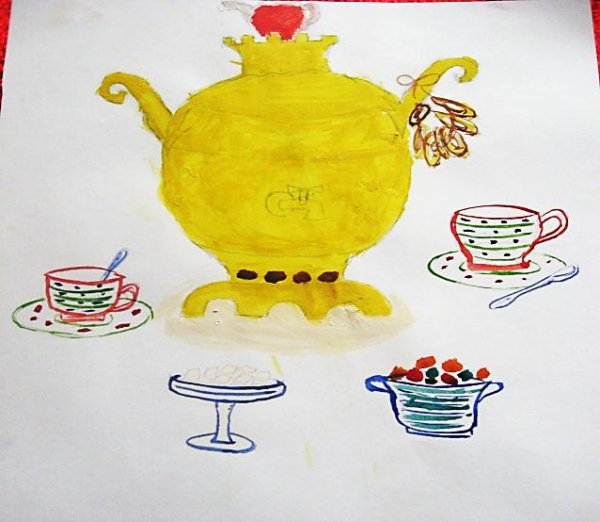Самовар рисунок карандашом
