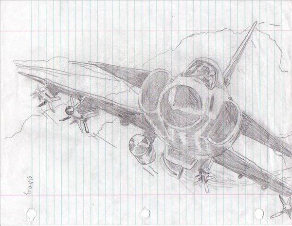 Истребитель рисунок карандашом