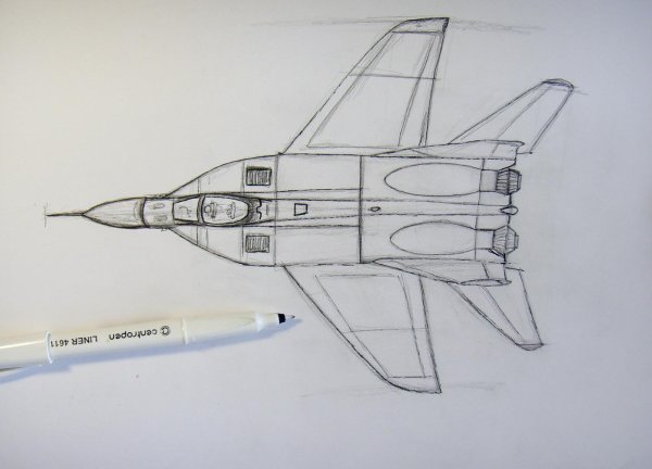 Нарисовать истребитель