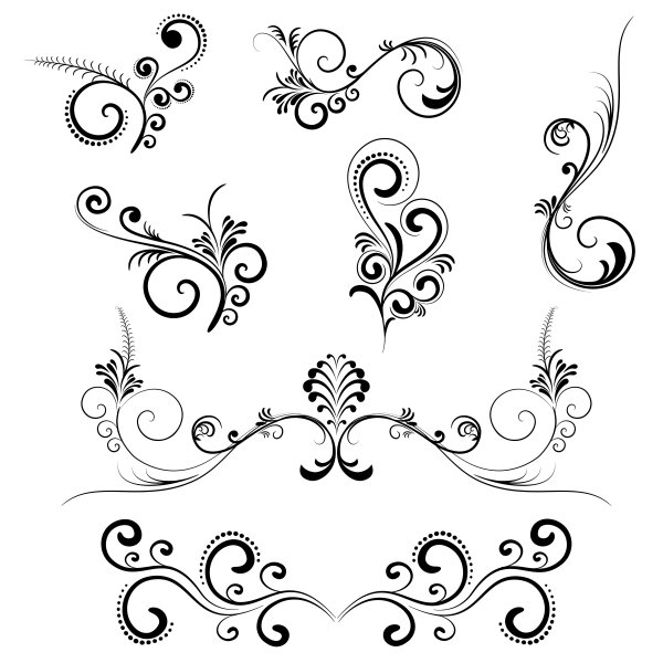Векторные завитки и орнаменты