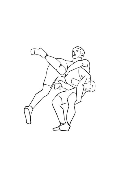 Вольная борьба раскраска