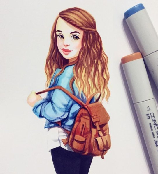 Лера Кирьякова маркерами