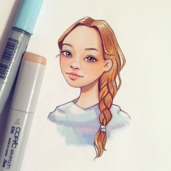 Мультяшные люди маркерами