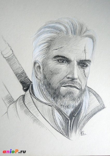 Ведьмак нарисованный Геральт