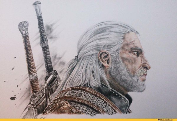 Ведьмак Геральт чб