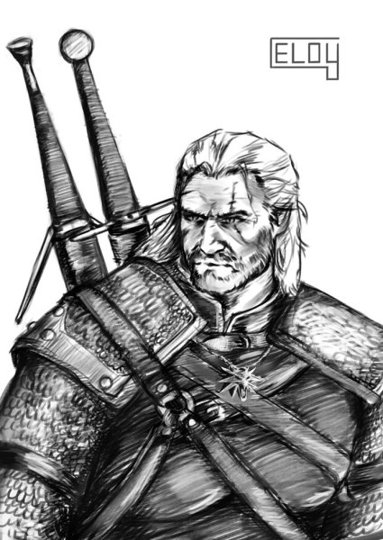Геральт из Ривии карандашом