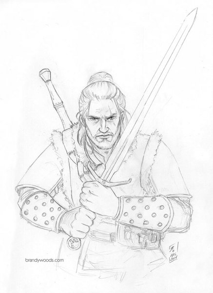 Геральд Ведьмак карандашом