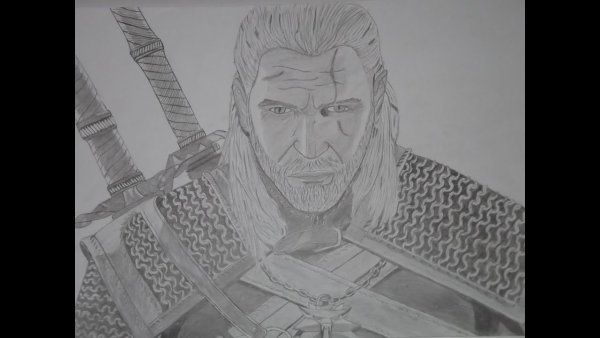 Геральт из Ривии рисунок карандашом