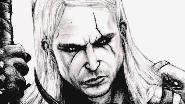 Геральд Ведьмак карандашом