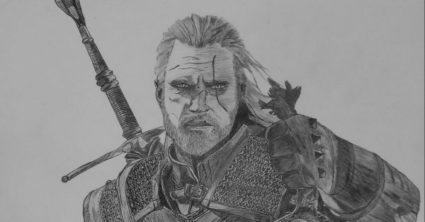 Ведьмак рисунок ручкой