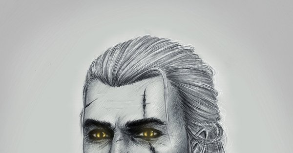 Геральт из Ривии арт мультяшный