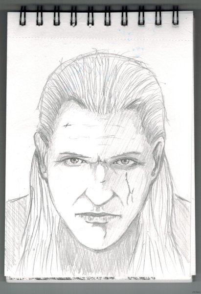Ведьмак Геральт Генри Кавилл портрет карандашом