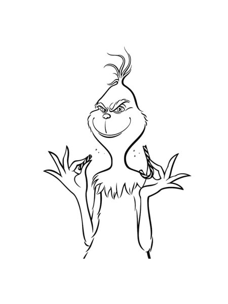 Гринч рисунок карандашом