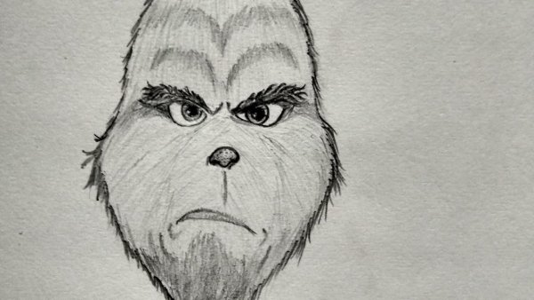 Рисунок Гринча простым карандашом