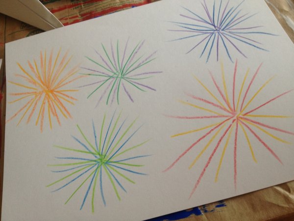 Салют рисунок легкий