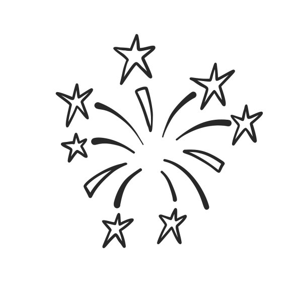 Рисование салюта карандашом