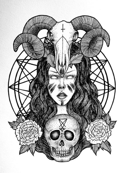 Бафомет тату эскиз