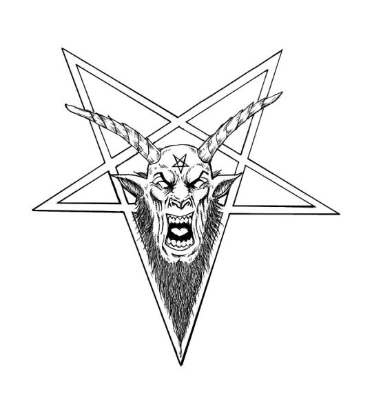 Сатанинские символы карандашом