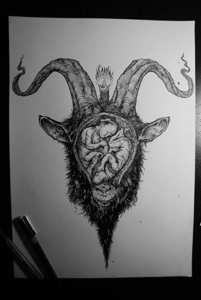 Сатана Бафомет тату эскизы